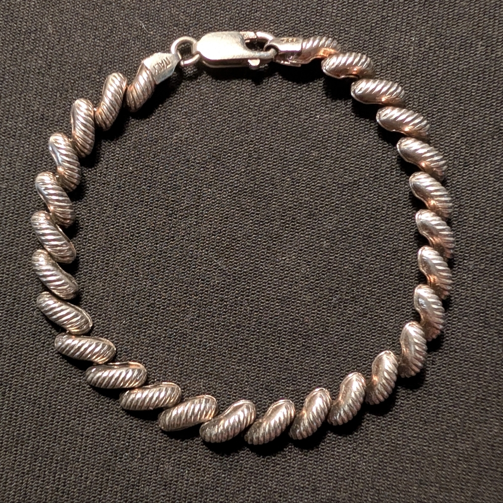 Sterling Silver 925 Italy Twisted Bracelet